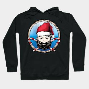 Beardy Dead Santa Head Hoodie